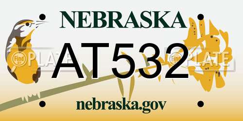 AT532 Nebraska License Plate