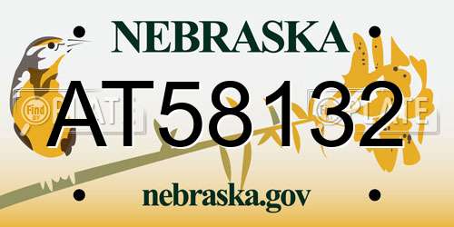 AT58132 Nebraska License Plate