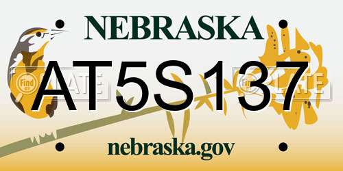 AT5S137 Nebraska License Plate
