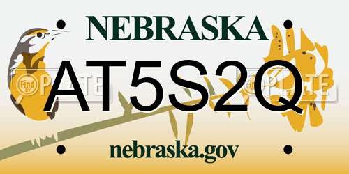 AT5S2Q Nebraska License Plate