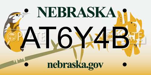 AT6Y4B Nebraska License Plate