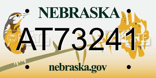 AT73241 Nebraska License Plate