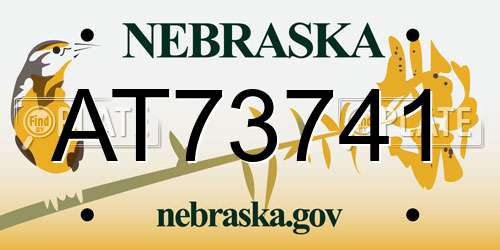 AT73741 Nebraska License Plate