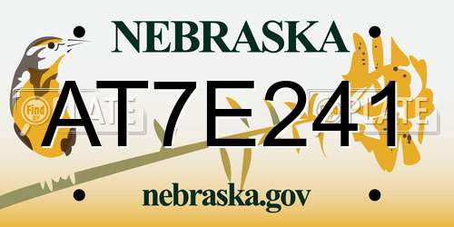 AT7E241 Nebraska License Plate