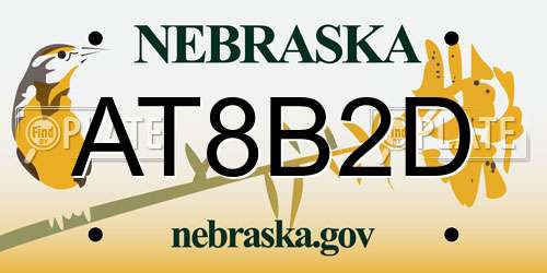 AT8B2D Nebraska License Plate
