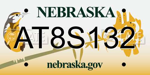 AT8S132 Nebraska License Plate