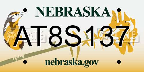 AT8S137 Nebraska License Plate