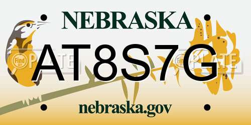 AT8S7G Nebraska License Plate