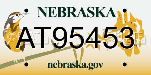 AT95453 Nebraska License Plate