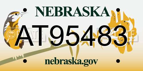 AT95483 Nebraska License Plate
