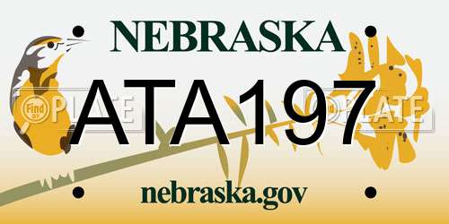 ATA197 Nebraska License Plate