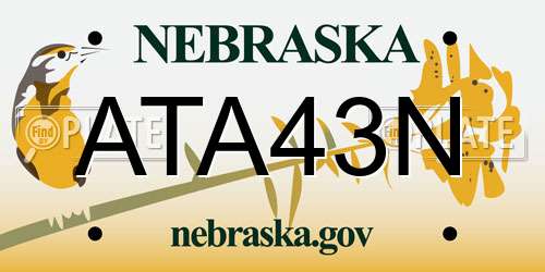 ATA43N Nebraska License Plate