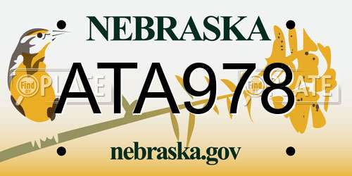 ATA978 Nebraska License Plate