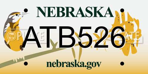 ATB526 Nebraska License Plate