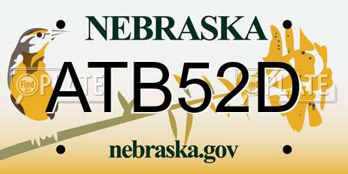 ATB52D Nebraska License Plate