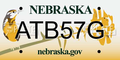 ATB57G Nebraska License Plate