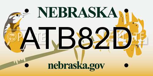 ATB82D Nebraska License Plate
