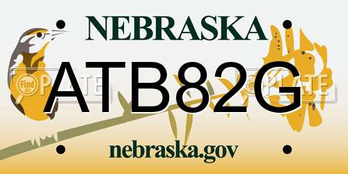 ATB82G Nebraska License Plate