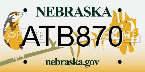 ATB870 Nebraska License Plate
