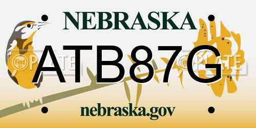 ATB87G Nebraska License Plate