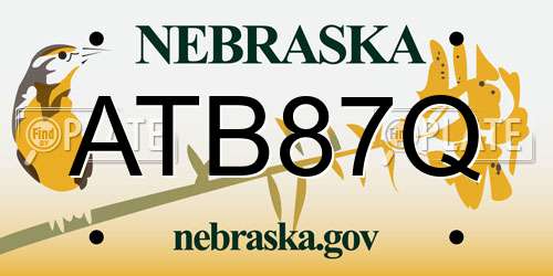 ATB87Q Nebraska License Plate