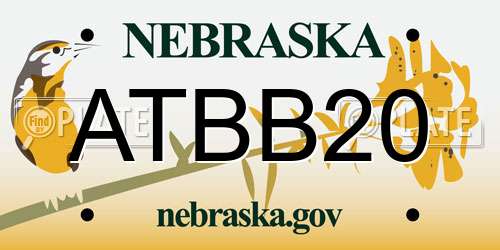 ATBB20 Nebraska License Plate