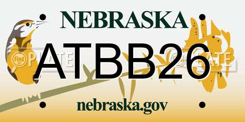 ATBB26 Nebraska License Plate