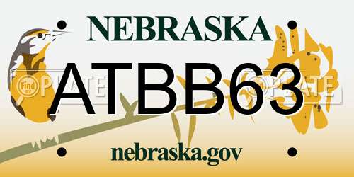 ATBB63 Nebraska License Plate