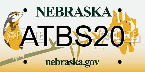 ATBS20 Nebraska License Plate