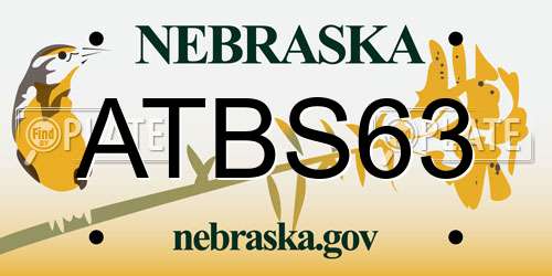 ATBS63 Nebraska License Plate