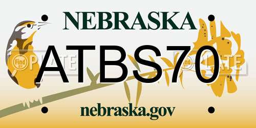 ATBS70 Nebraska License Plate