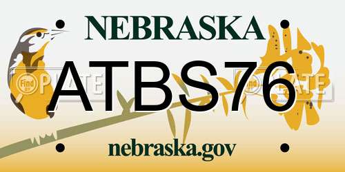 ATBS76 Nebraska License Plate