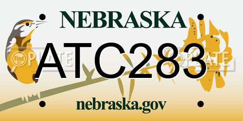 ATC283 Nebraska License Plate