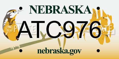 ATC976 Nebraska License Plate