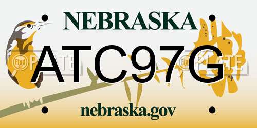 ATC97G Nebraska License Plate