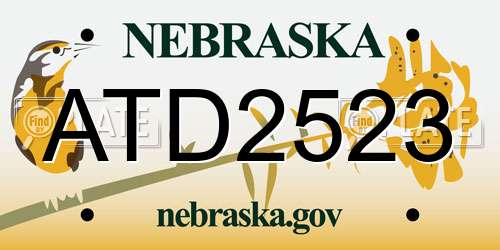 ATD2523 Nebraska License Plate