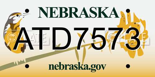ATD7573 Nebraska License Plate
