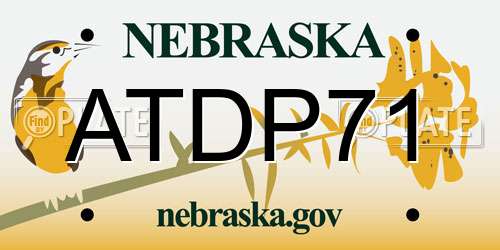ATDP71 Nebraska License Plate
