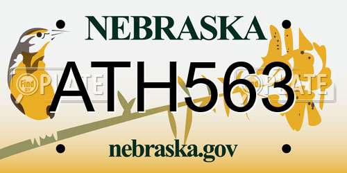 ATH563 Nebraska License Plate