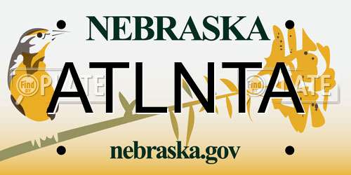 ATLNTA Nebraska License Plate