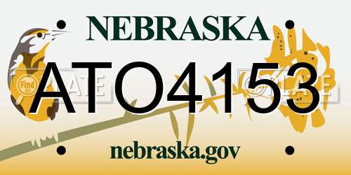 ATO4153 Nebraska License Plate