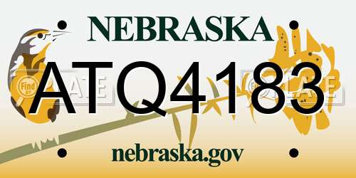 ATQ4183 Nebraska License Plate