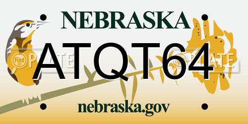 ATQT64 Nebraska License Plate