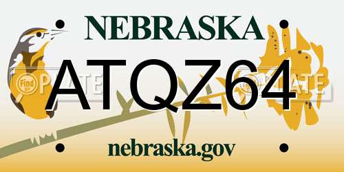 ATQZ64 Nebraska License Plate