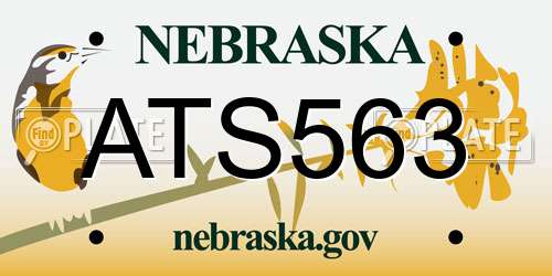 ATS563 Nebraska License Plate