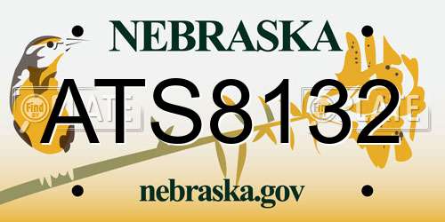 ATS8132 Nebraska License Plate