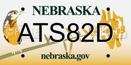 ATS82D Nebraska License Plate