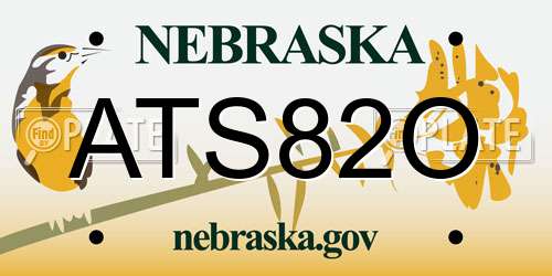 ATS82O Nebraska License Plate