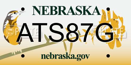 ATS87G Nebraska License Plate