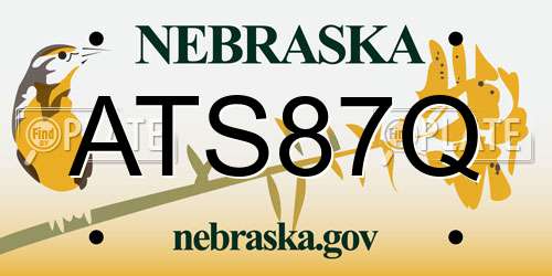 ATS87Q Nebraska License Plate